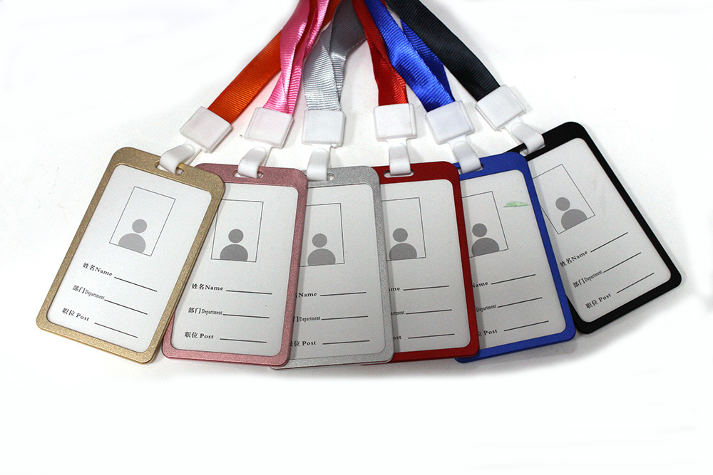 厂家直销铝合金工作牌 证件工厂牌卡套 金属挂绳吊牌定 现货