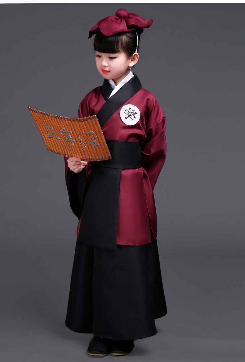 新款六一儿童演出服书童三字经国学弟子规古代古诗朗读古装汉服
