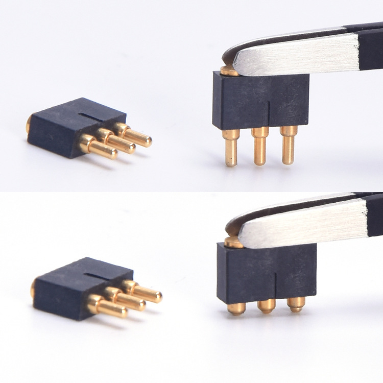 厂家直供pogo pin顶针连接器 天线顶针探针3pin弹簧顶针连接器