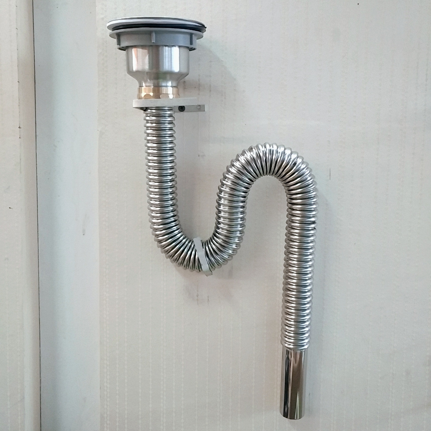 厂家供应厨房不锈钢下水管菜盆下水器波纹管单槽下水管排水管下水