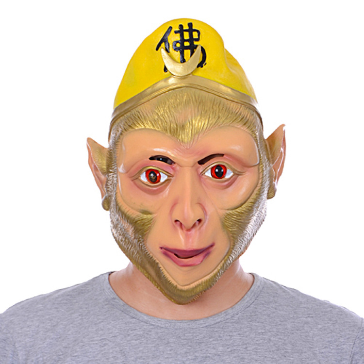 万圣节cosplay化妆舞会面具长发鬼脸表演用品西游记沙和尚面具
