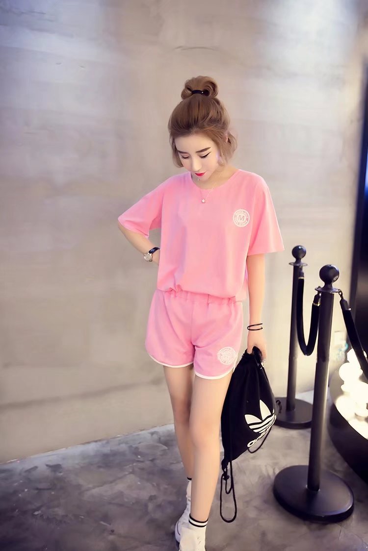 夏季套装女两件套休闲两件套2018新款女装时尚短袖卫衣夏天衣服