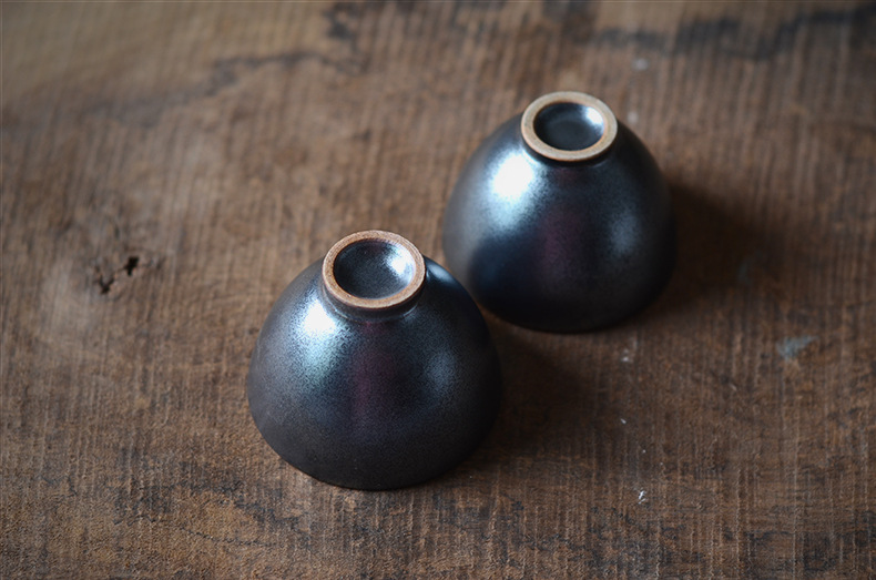 晴先生景德镇陶瓷茶杯金属釉铁黑釉杯功夫茶具品茗杯产地货源素雅