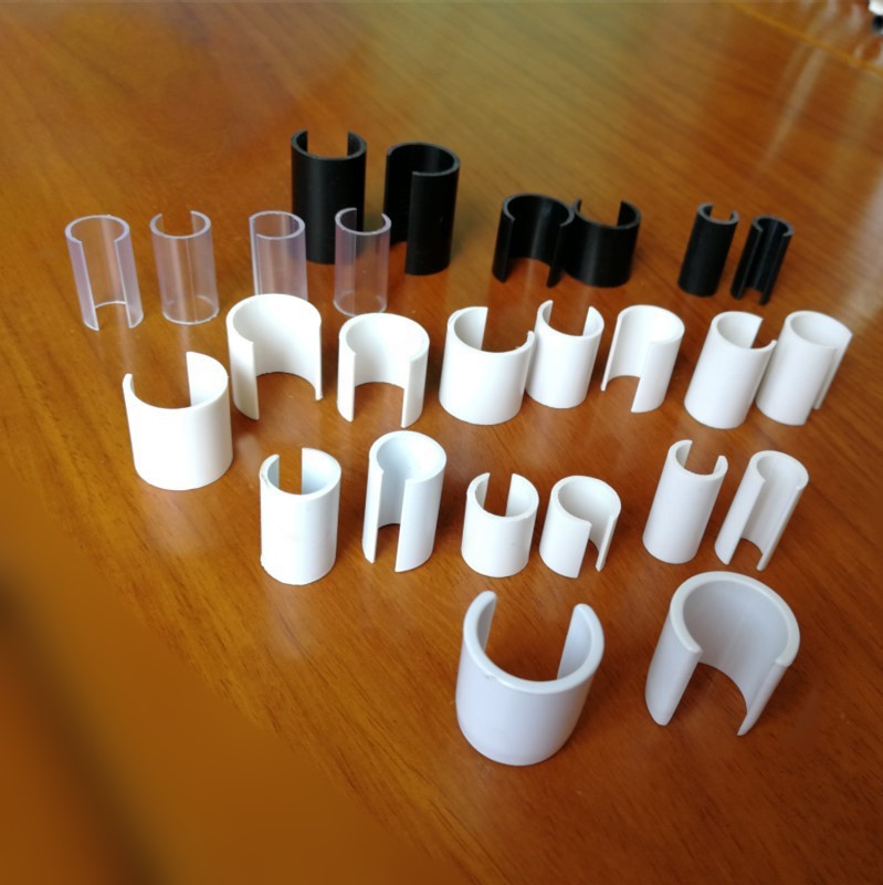 供应pvc旗杆卡扣固定旗帜配件0.8cm1cm可定制外径塑料半月扣