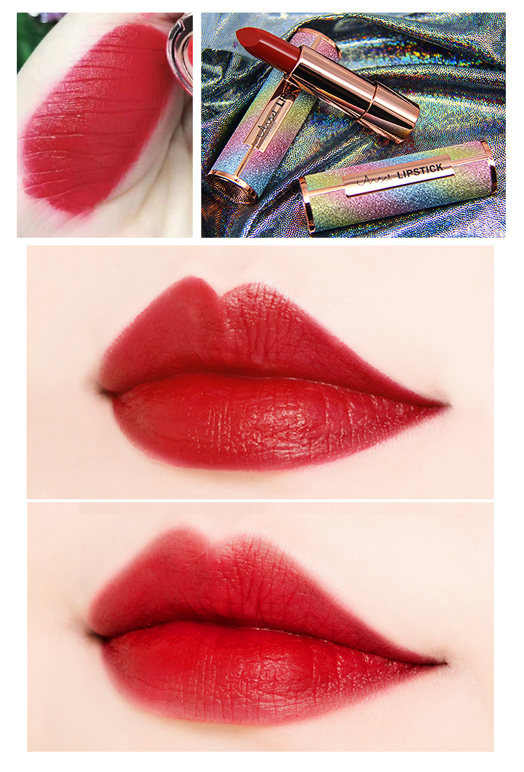 天使的诱惑彩虹缤纷丝绒口红持久锁色不易脱色好看唇膏姨妈西柚色