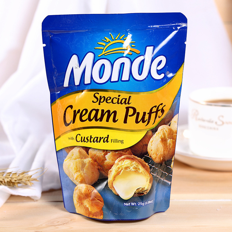 菲律宾零食品monde道吉草奶油夹心泡芙下午茶休闲零食点心25g
