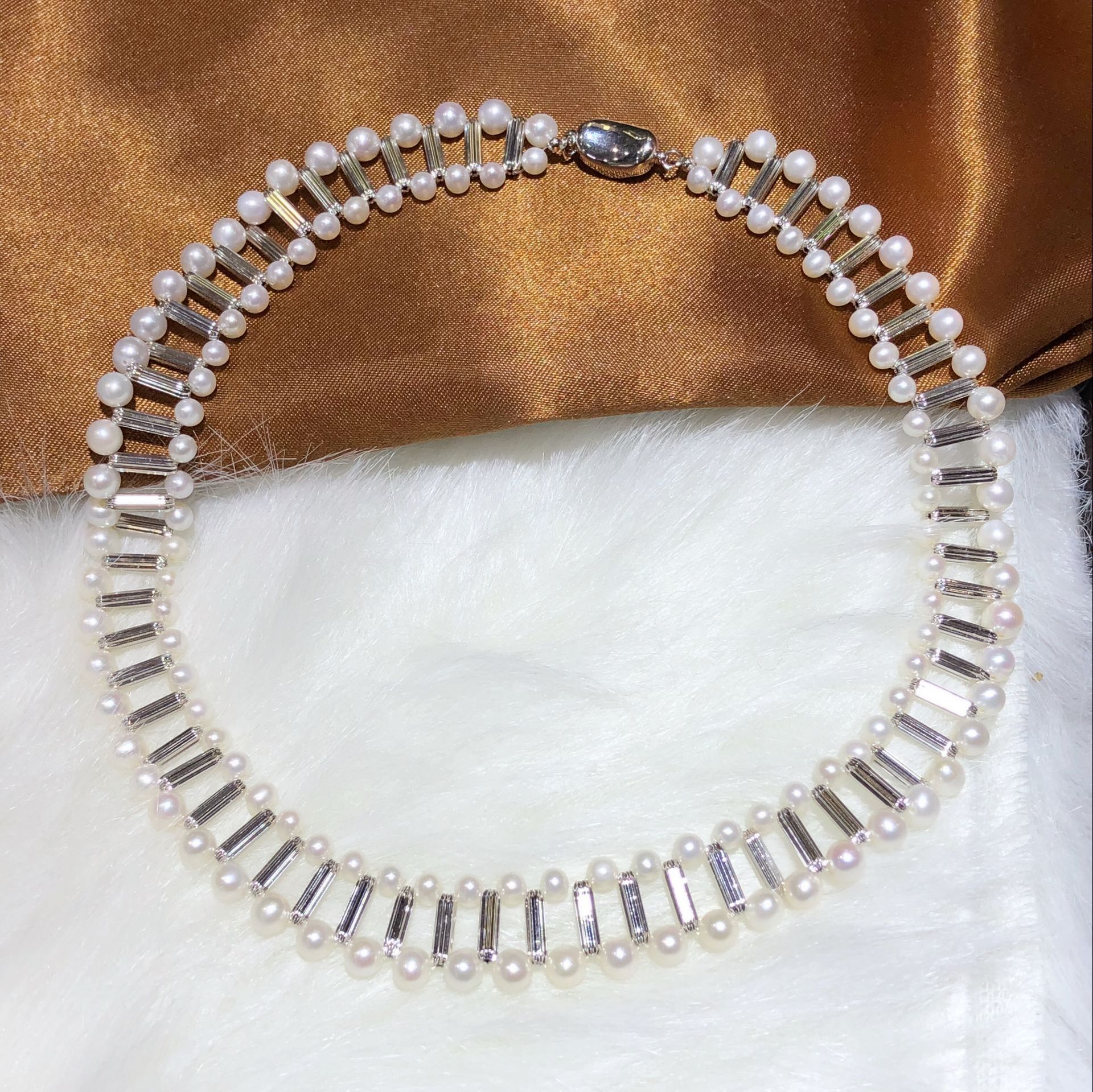 淡水珍珠双层项链 韩式田园风 淑女服饰搭配短款淡水珍珠项链