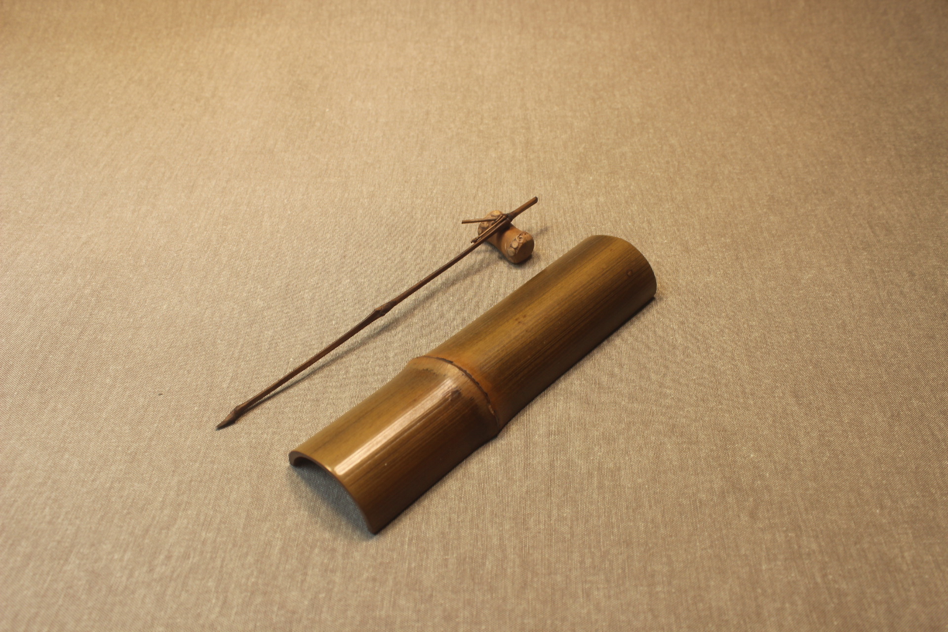 手工日式竹子茶则 竹节制赏茶荷茶针日式三件套装功夫茶道茶器