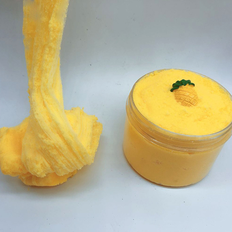 菠萝拉丝泥slime水晶泥棉花泥水果拉丝泥蚕丝泥史莱姆减压玩具