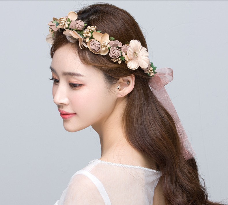 韩版藤条海边拍照花环头饰韩式森女系超仙小清新新娘伴娘装饰发箍
