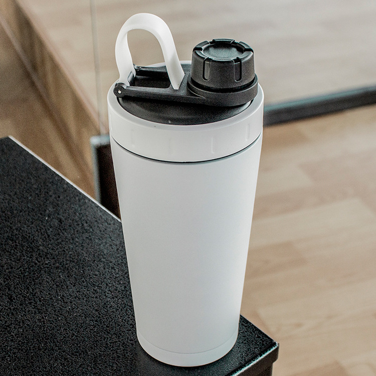 亚马逊爆款304不锈钢保温摇摇杯带刻度搅拌球健身运动水杯便携