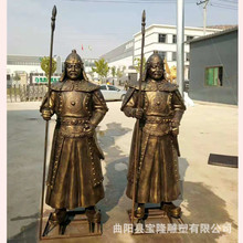 厂家供应玻璃钢蒙古武士勇士人物雕塑仿铜士兵蒙古包帐篷门口摆件