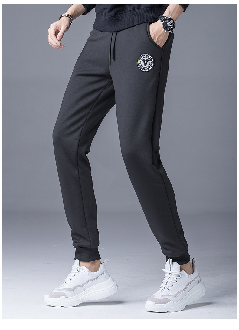 冬季加绒加厚运动休闲裤韩版潮流哈伦男裤羊羔绒大码青年男士裤子