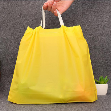 塑料袋磨砂抽绳束口塑料袋外卖打食品包袋包装logo定制服装手提袋