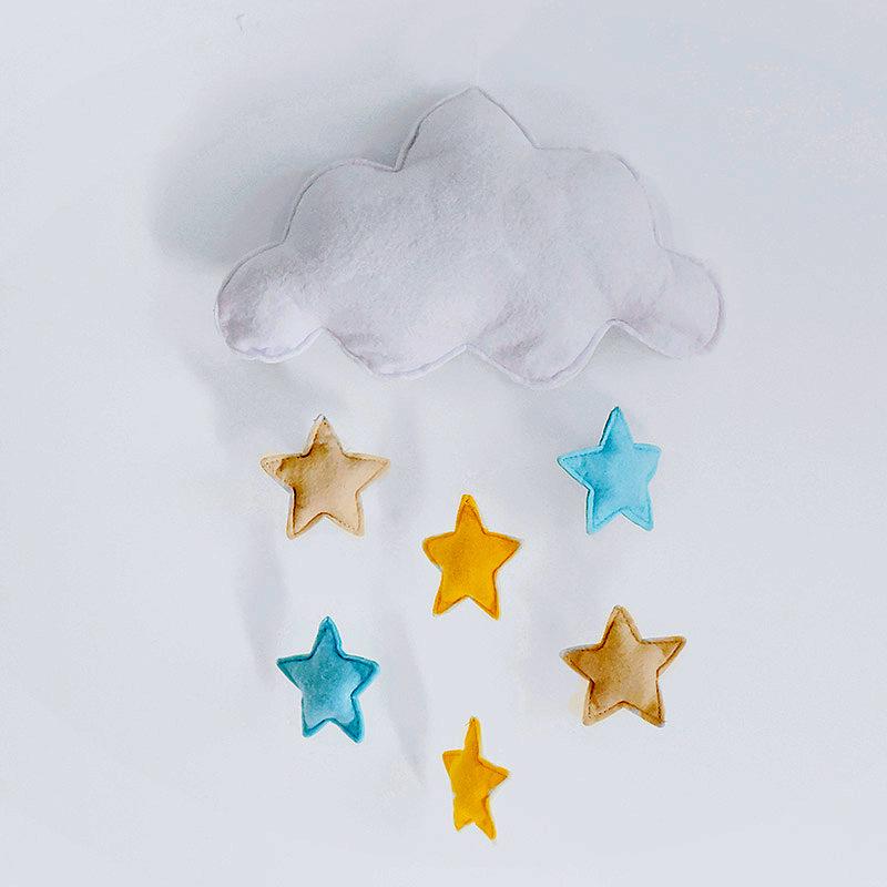 厂家定制云朵雨滴挂饰无纺布爱心白云婴儿房装饰品壁挂房间吊饰