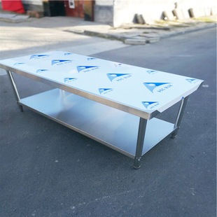 304不锈钢工作台 餐饮酒店自助餐设备食物置放双层案板操作台订做