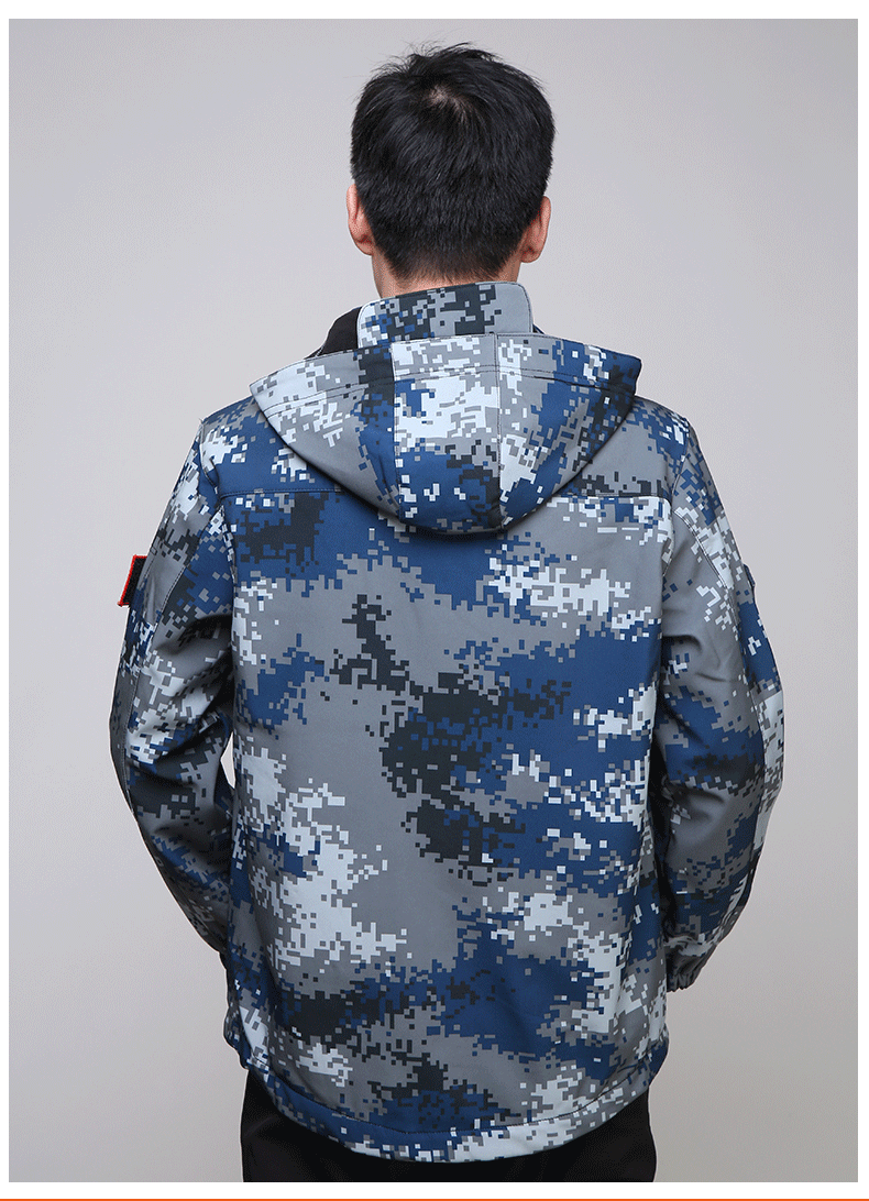 空迷彩连帽冲锋衣男女抓绒登山服 户外三合一保暖绒衣一件代发