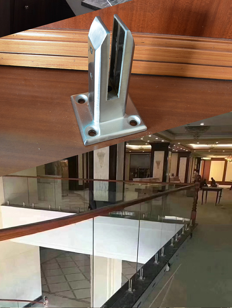 不锈钢游泳池立柱玻璃夹楼梯扶手玻璃夹固定夹落地玻璃夹沙滩立柱