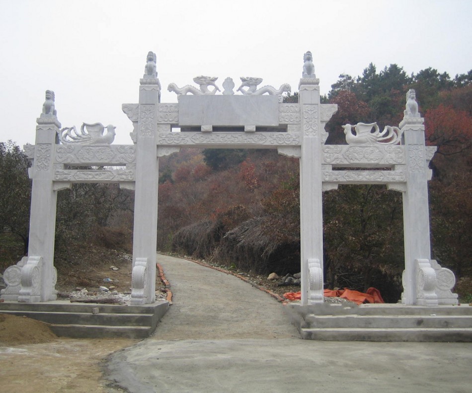 0成交0套花岗岩牌楼山门牌楼汉白玉牌坊 大型草白玉景区村口牌坊雕塑