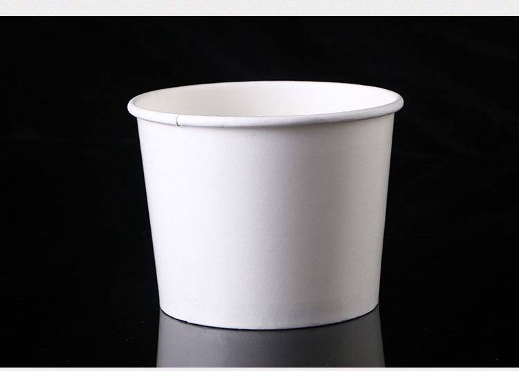 外卖打包520ml纸碗 白色一次性圆形汤碗冰淇淋酸奶刨冰