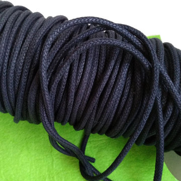 4mm黑色棉蜡绳 服饰辅料防水上蜡棉绳黑色