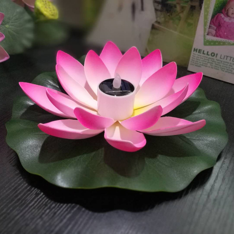 太阳能景区装饰荷花灯 节日活动许愿河灯 led莲花灯户外浮水水灯