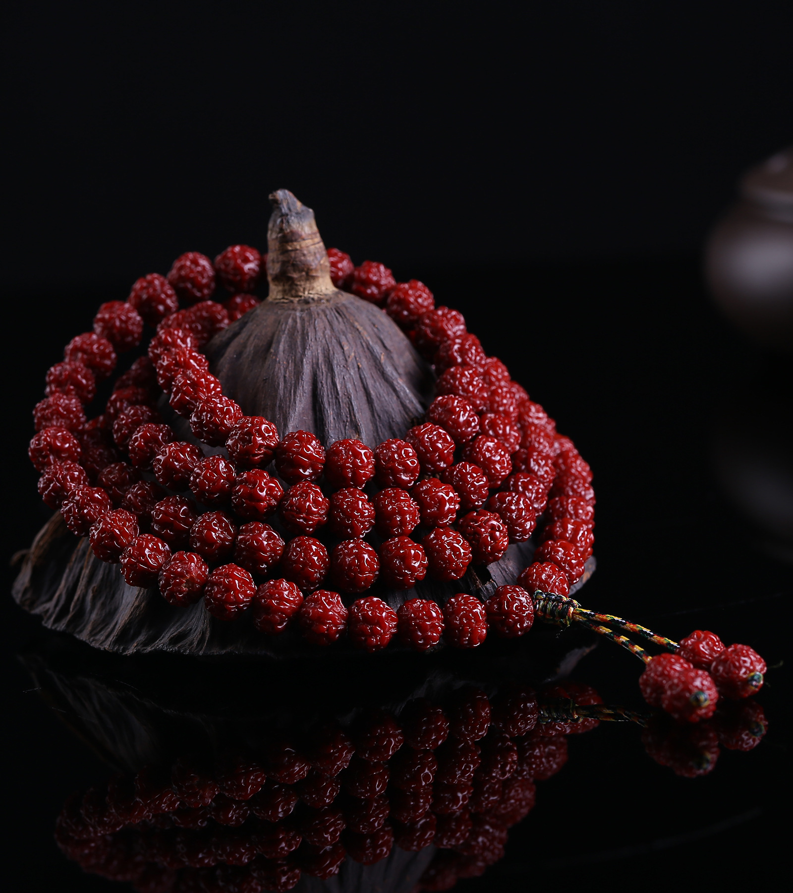 尼泊尔五瓣机刷包浆玉化小金刚菩提子手串108颗9-12mm素珠款