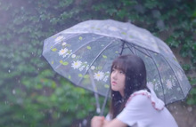 加厚透明雨韩国小清新直长柄印花雨伞创意自动男女情侣Gfriend