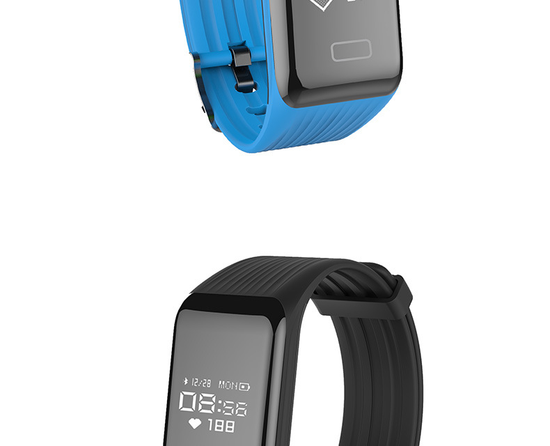 厂家k1智能手环tpu表带pc壳料连续心率防水运动智能手环腕带