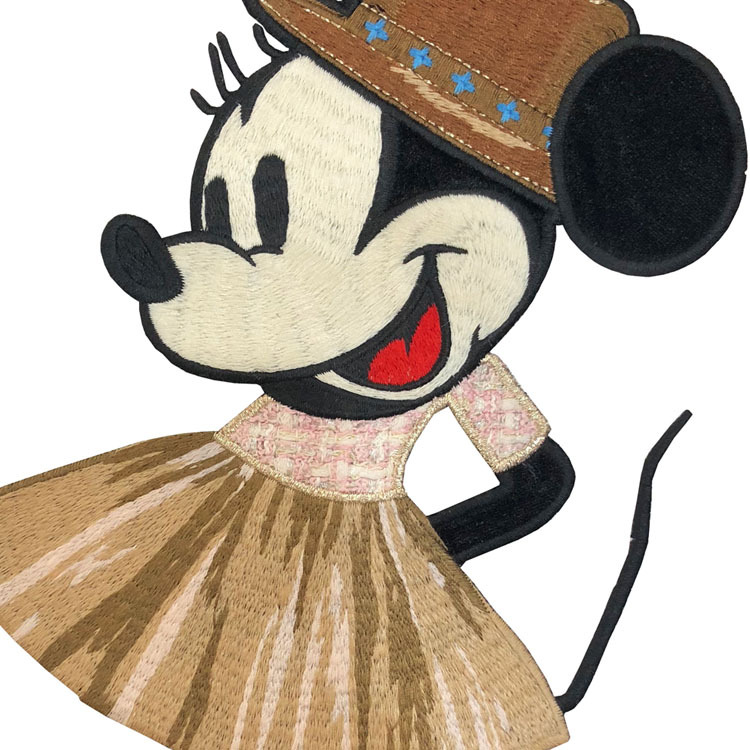 厂家直销卡通米奇刺绣布贴带胶可烫可逢服装童装包包辅料大量批发