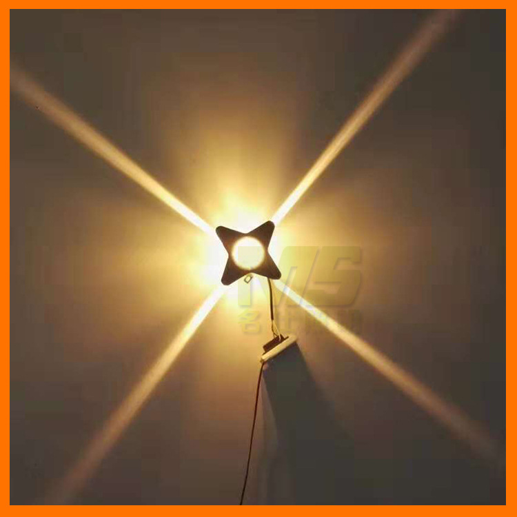 新款led十字星光灯户外防水七彩壁灯四角全彩户外亮化星星点光源