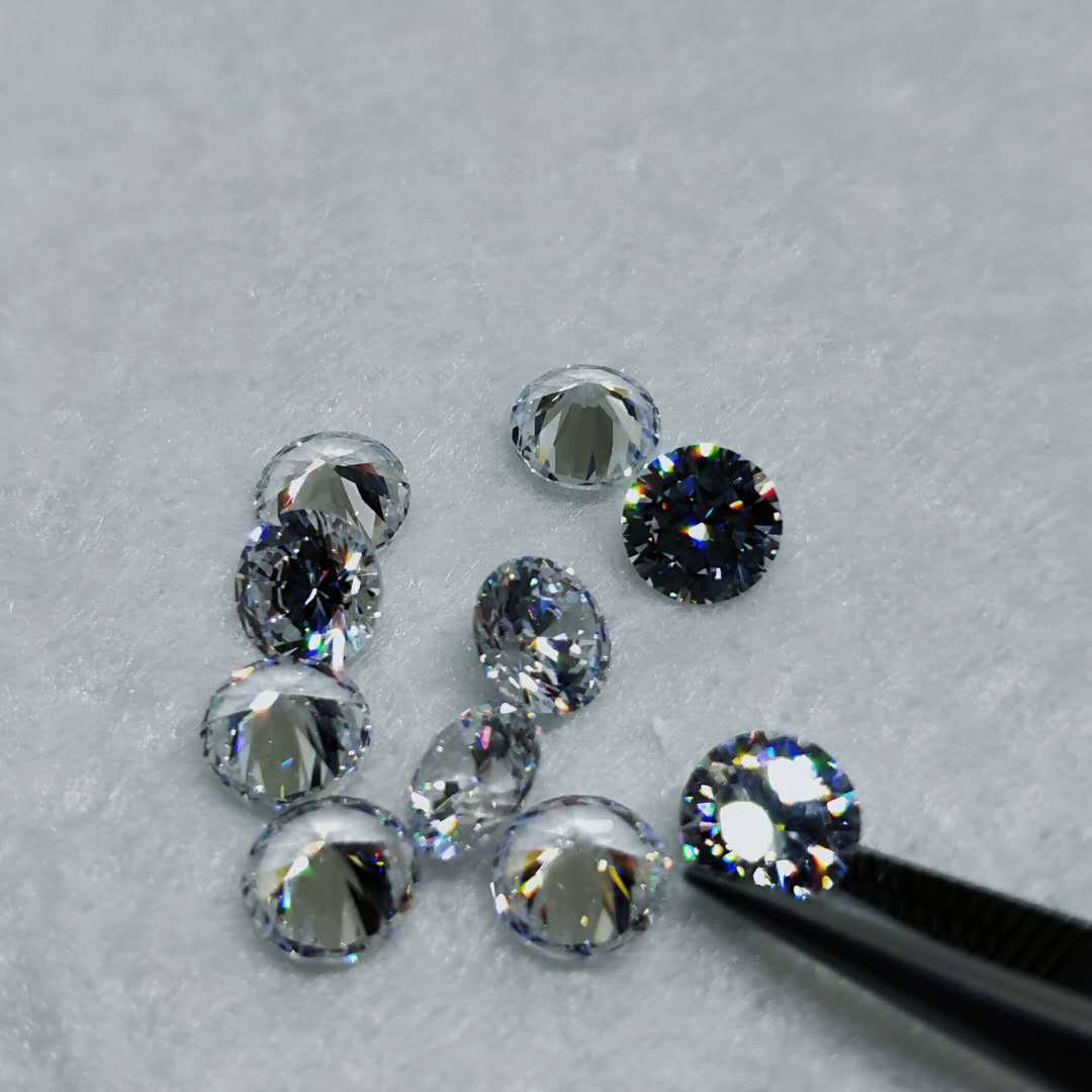 素面113#蓝尖晶 圆形平底合成蓝宝石 素面蓝宝石