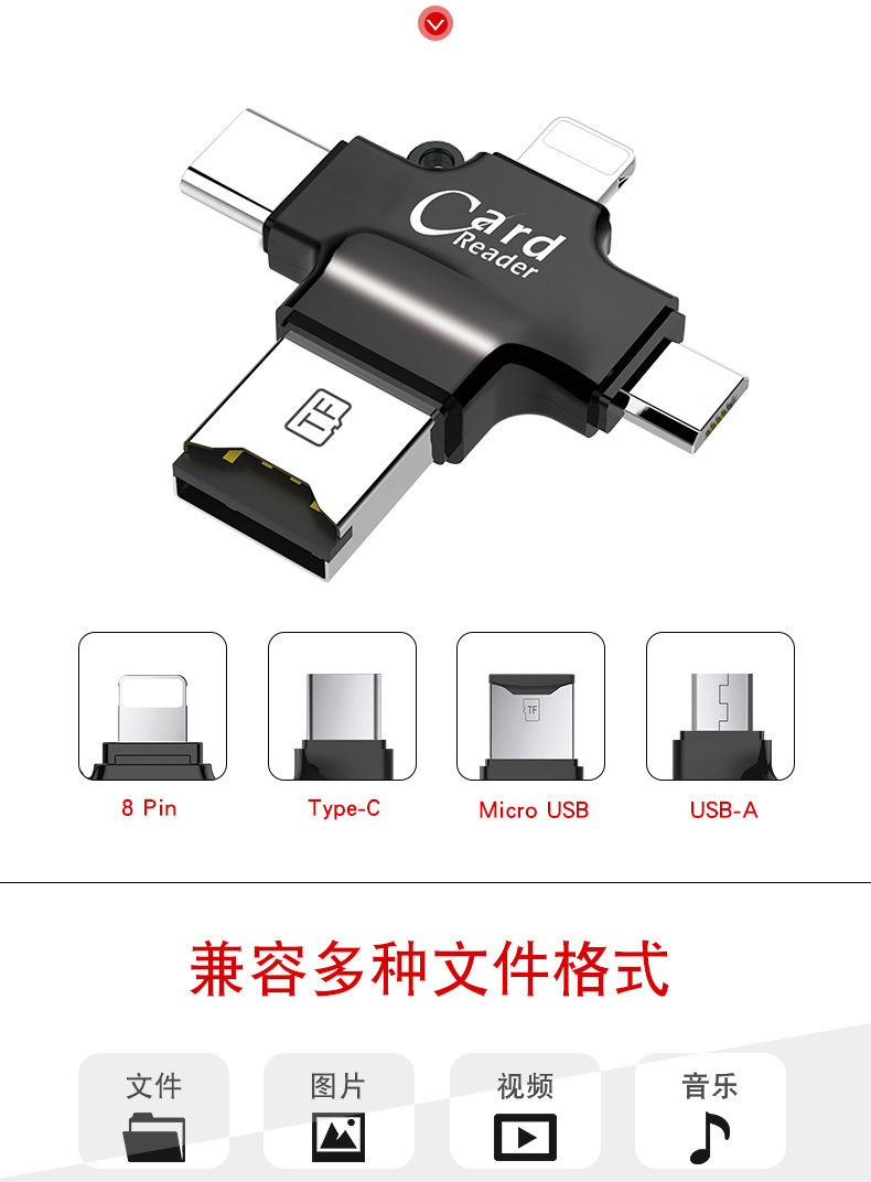 适用 苹果读卡器适用于iphonex和8 手机otg读卡器支持ios11.