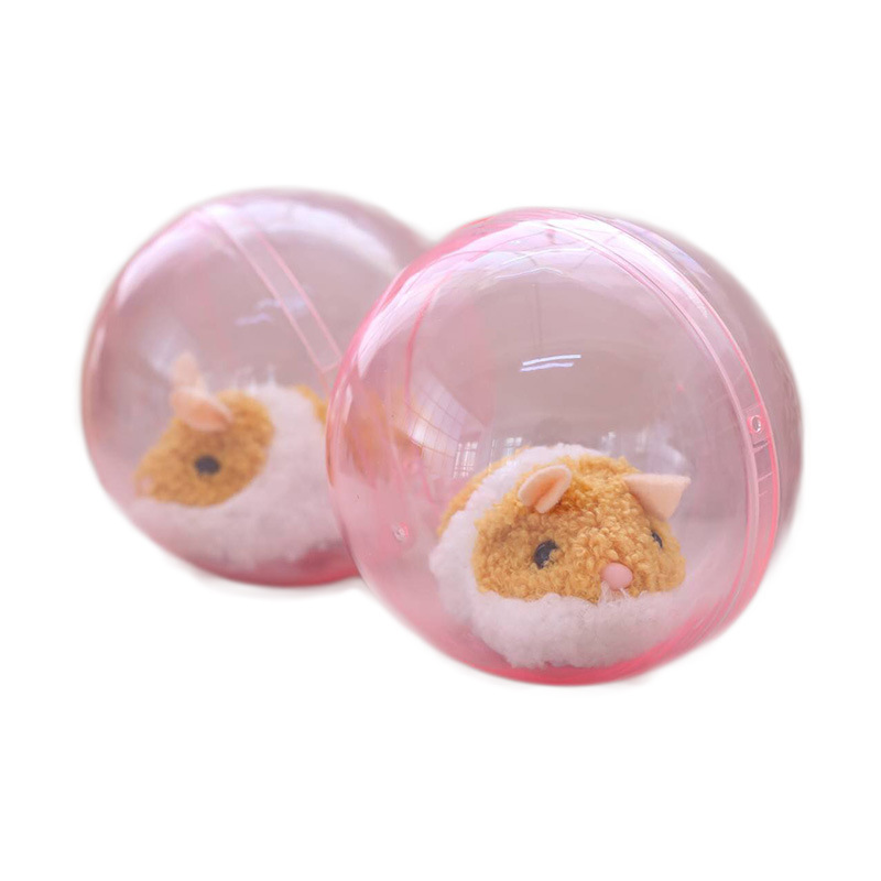 抖音同款玩具会跑的仓鼠球抓娃娃机老鼠球形仿真滚动仓鼠电动玩具-阿