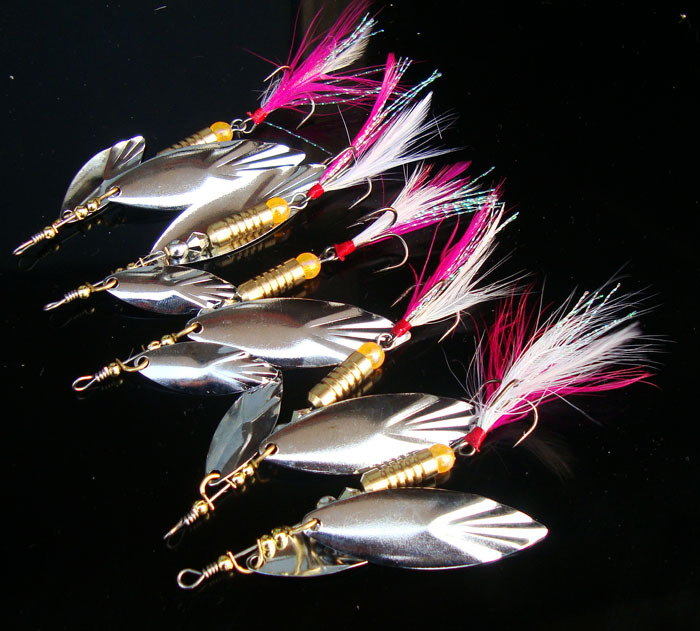 畅钓7g/10g旋转亮片柳叶形金属路亚亮片羽毛假鱼饵路亚饵