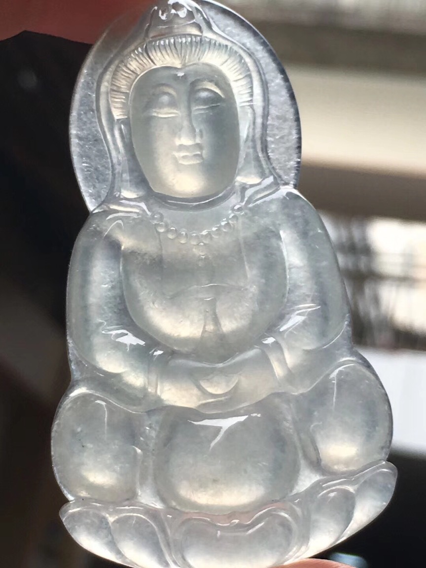 翡翠观音 翡翠批发 翡翠佛 翡翠 511高冰老蒋观音 送证书