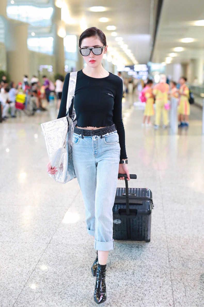 欧美aw拼色毛边牛仔裤chic直筒裤女秋季新款复古时尚百搭显瘦长裤