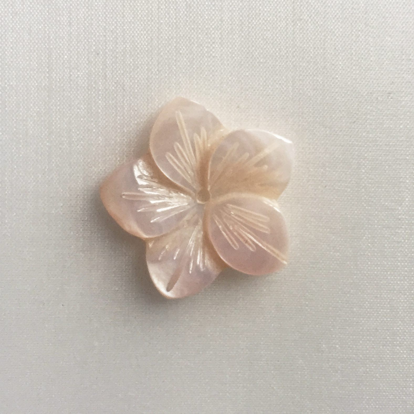 diy古风步摇发簪不规则枫叶饰品配件 天然珍珠贝壳粉色35mm贝壳花