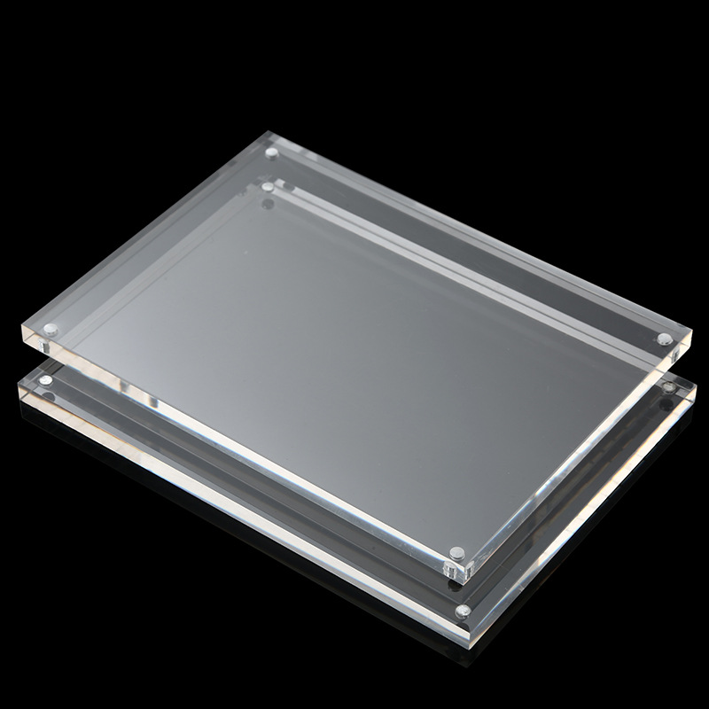 定做创意亚克力透明相框 有机玻璃强磁相框摆台 亚克力双面桌牌