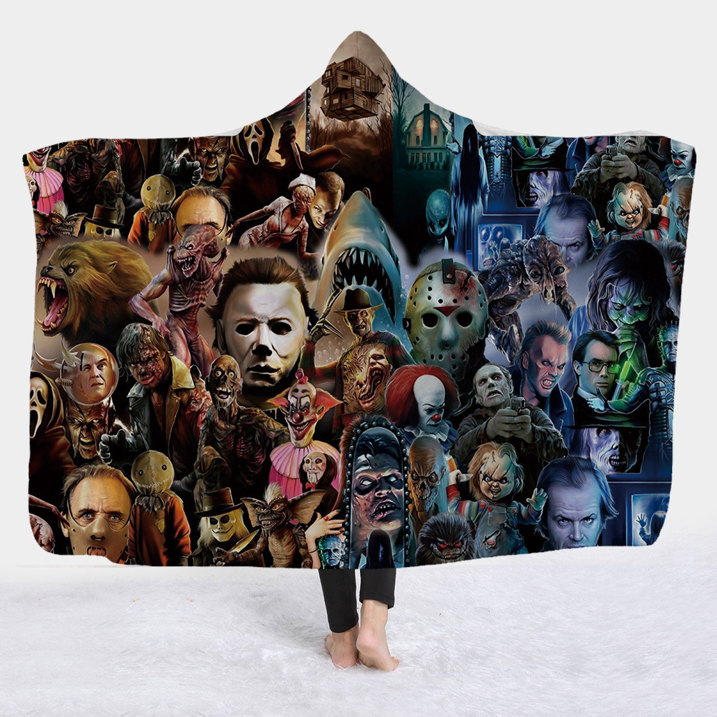 New Hooded Blanket Cloak Wizard Hat Blanket Children's Blanket Nap Blanket Hooded Blanket Horror Movie Series