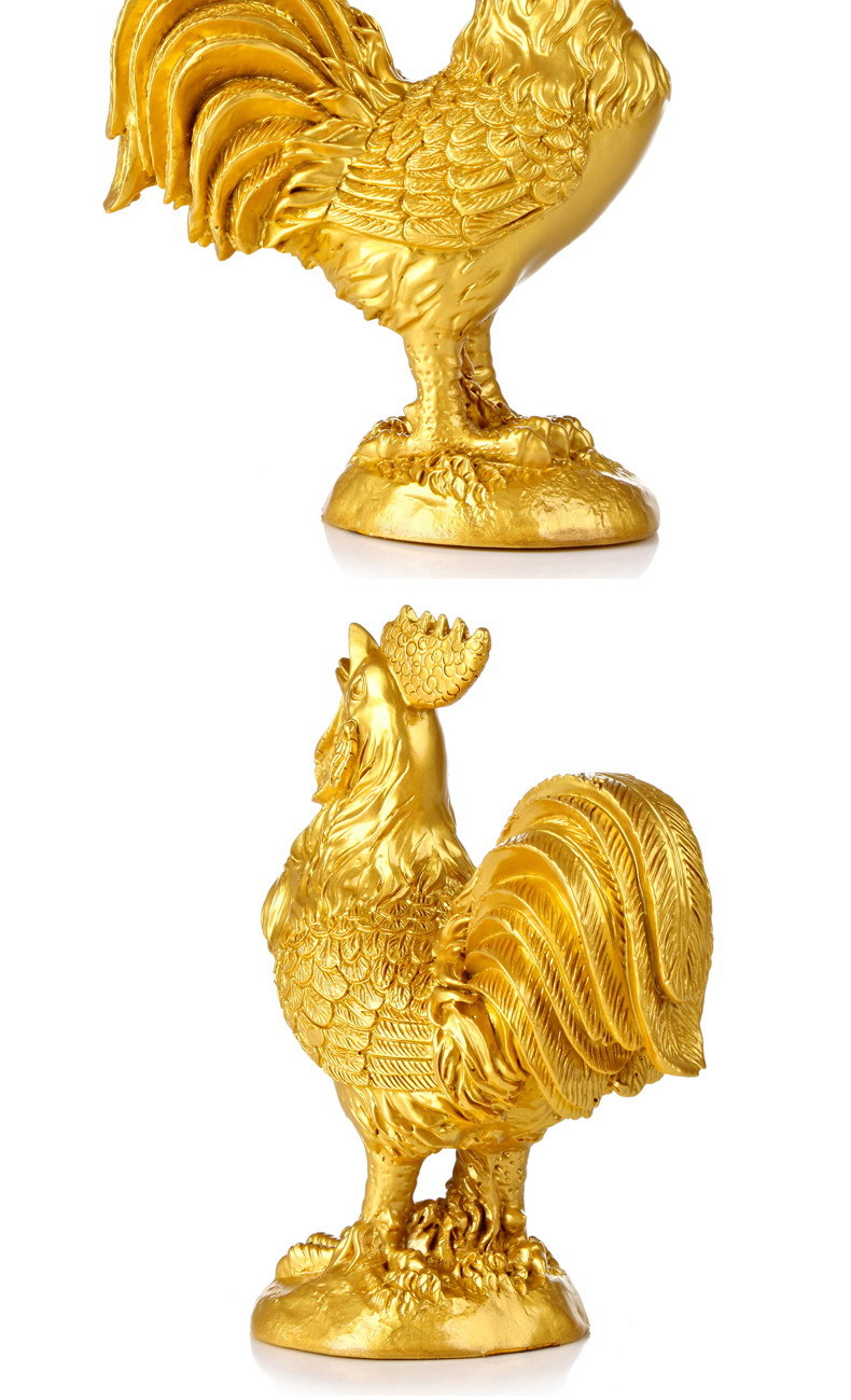招财金鸡摆件树脂仿铜开光风水化煞公鸡摆设十二生肖鸡厂家批发