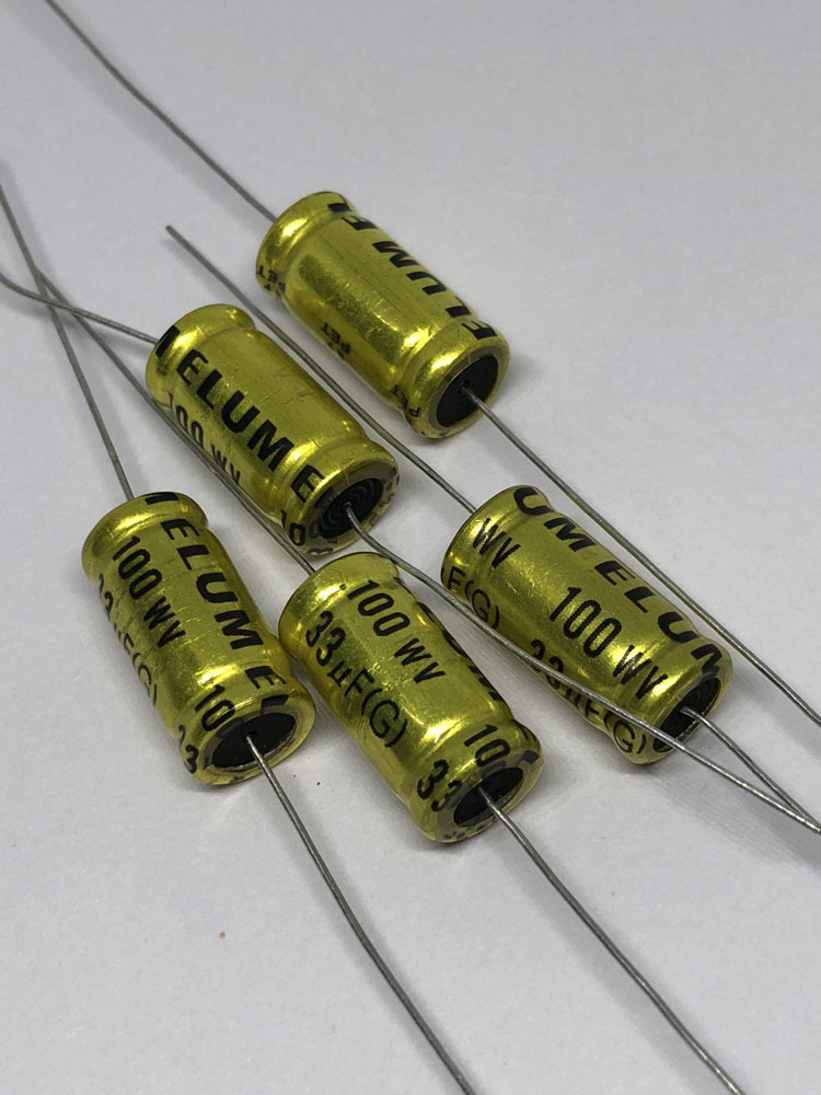 供应音频分频 卧式 轴向 无极性 电解电容 33uf100v 10x20mm