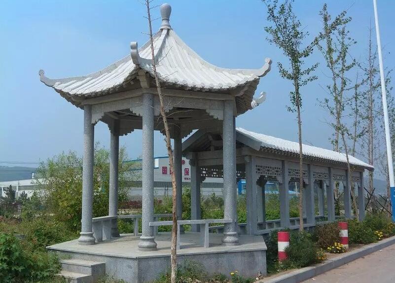 休闲户外石雕仿古石长廊专业加工定做质量做工细致