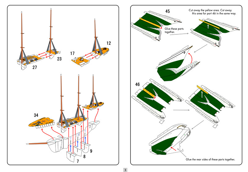 1:300 葡萄牙萨格雷斯Ⅱ号风帆训练舰 纸模型 帆船模型 手工diy