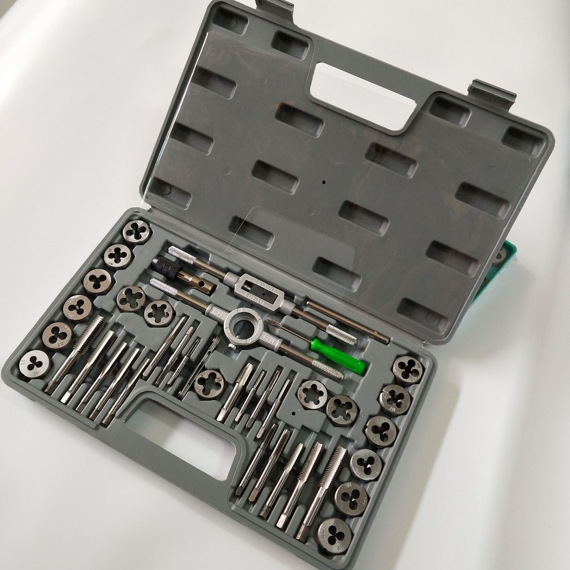 手动开牙器攻丝螺纹丝锥板牙套装功牙开丝器工具螺丝公丝器组合