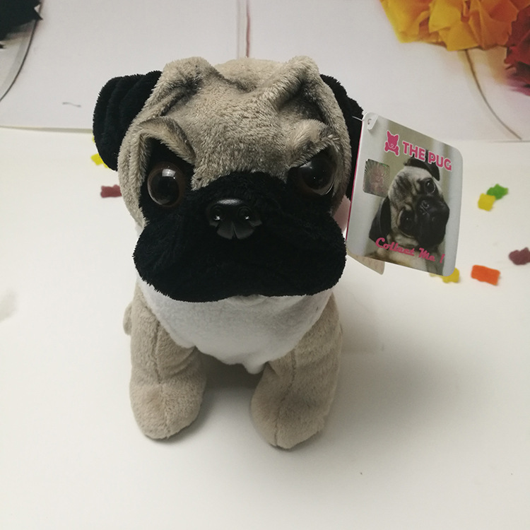 可爱仿真沙皮狗八哥钥匙扣毛绒玩具挂件公仔巴哥犬玩偶年会礼品