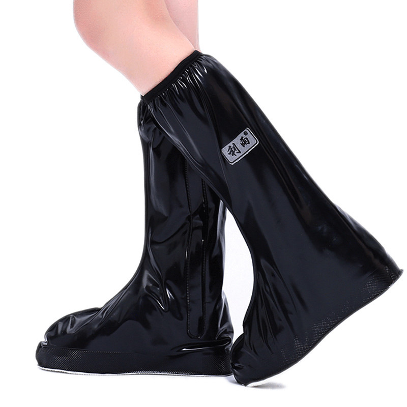 利雨男女防水防雨鞋套下雨天中高筒黑色防水鞋套防滑耐磨加厚鞋底