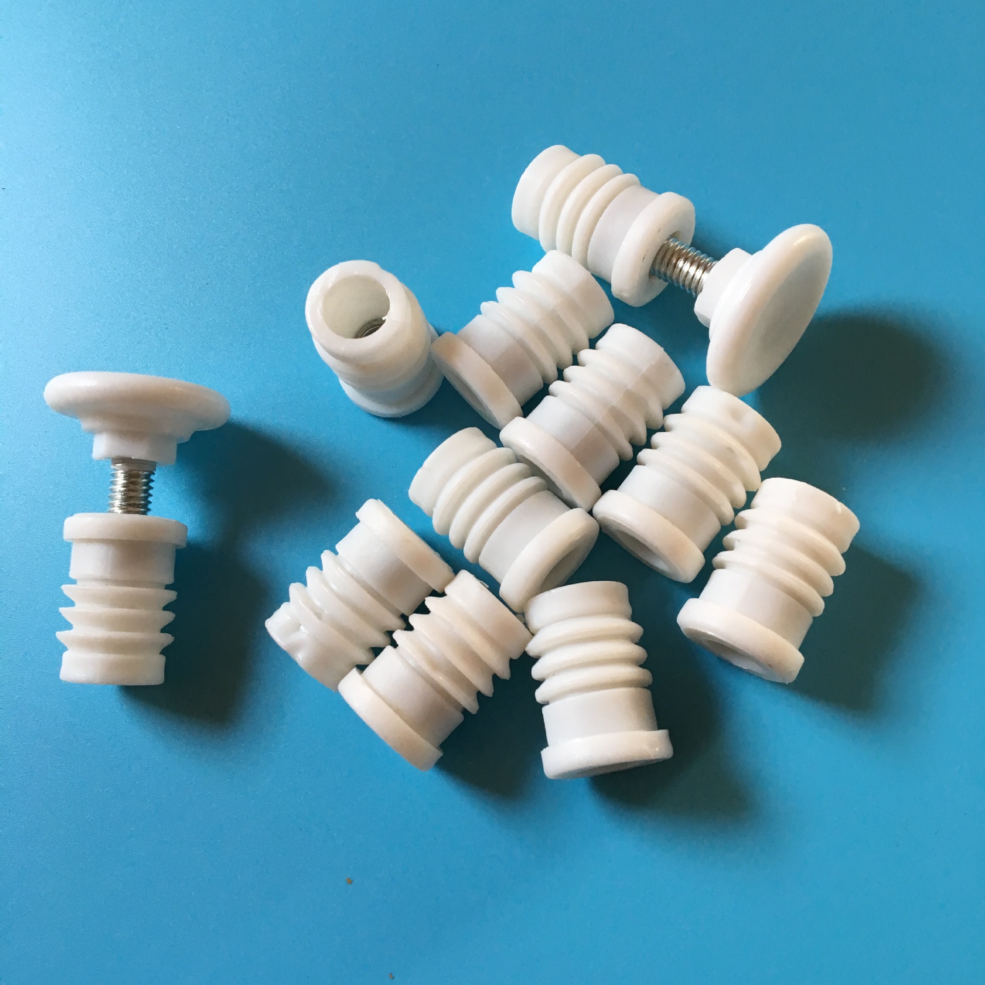 19圆管m6牙塑料螺母塞白色微波炉脚塞鞋架配件胶头螺母螺丝