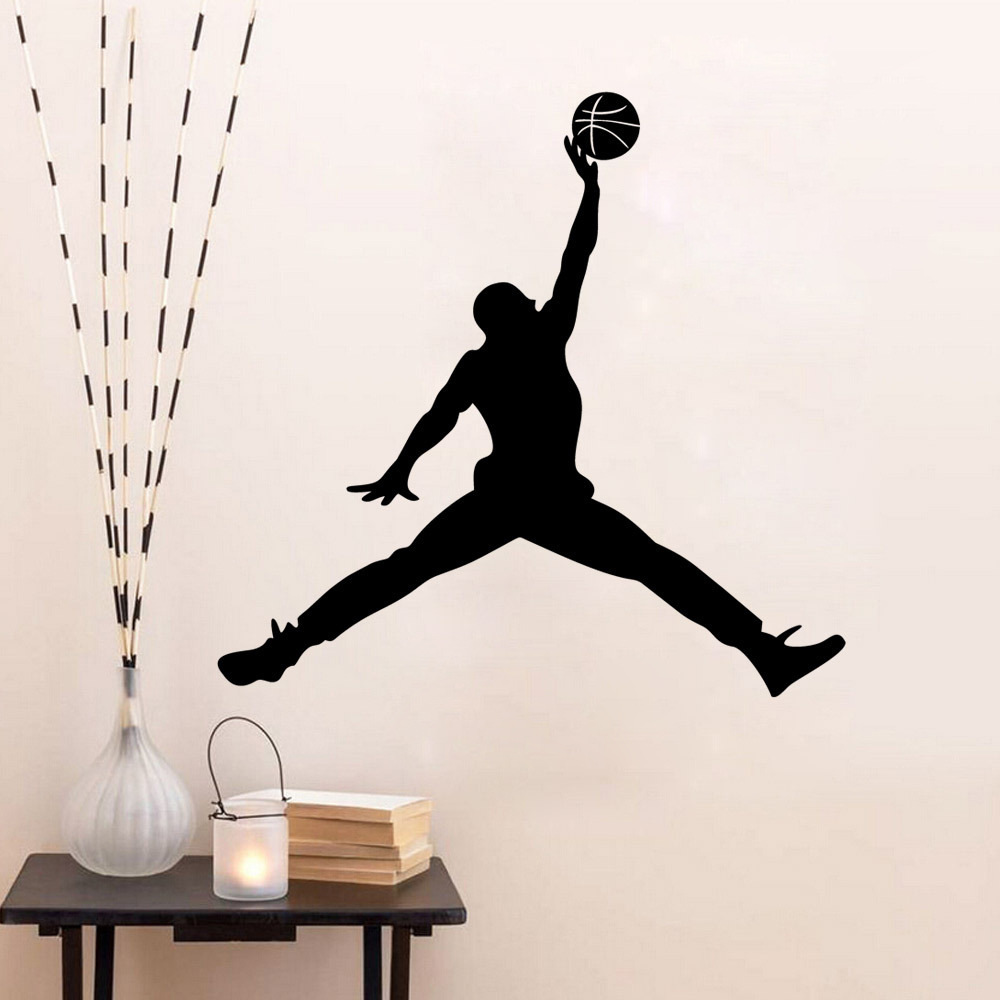 热销墙贴 3d立体打篮球男孩卧室客厅装饰画 个性家居环保贴纸