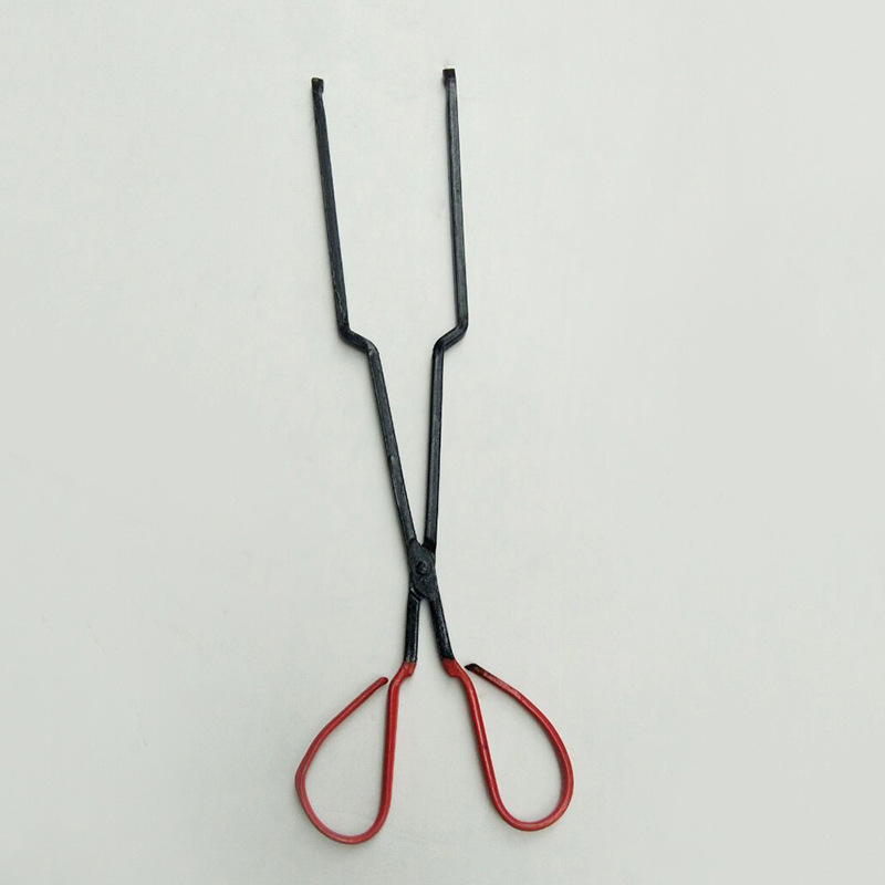 地摊火钳 煤夹 烧烤工具 蜂窝煤火红胶柄火钳 烧柴捡垃圾夹子